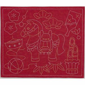 【完成品】刺し子 干支＜午・赤＞の画像