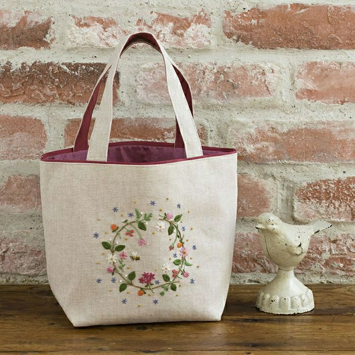 ステッチクロス＜ミモザリース＞ | リバティ 生地、編み物、刺繍