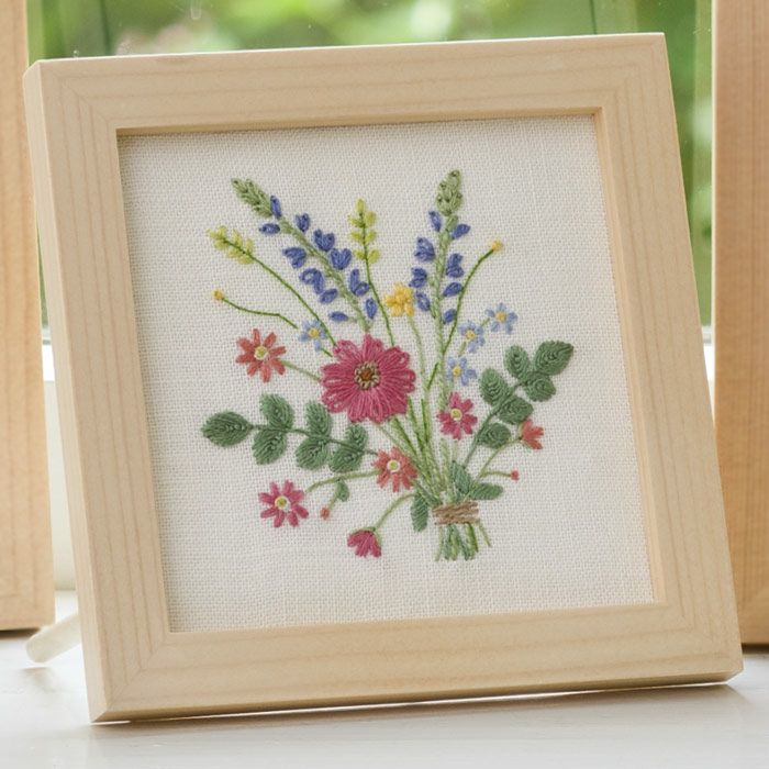 ミニフレーム＜ガーデンブーケ＞ | リバティ 生地、編み物、刺繍