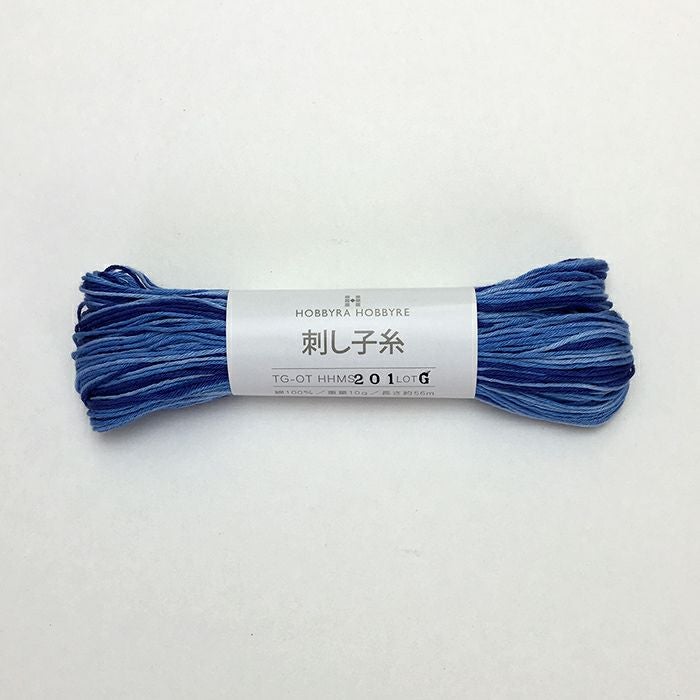 刺し子糸 ぼかしブルー＜201＞ | リバティ 生地、編み物、刺繍、刺し子