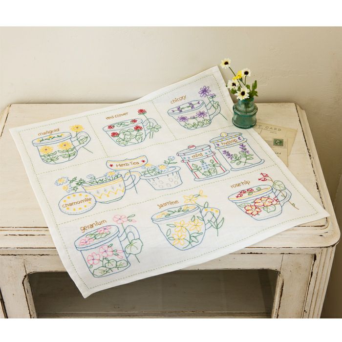 3/10予約】ハーブティーのステッチクロス | リバティ 生地、編み物