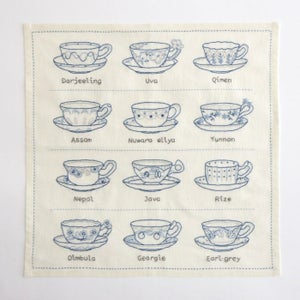 ティータイムのステッチクロス