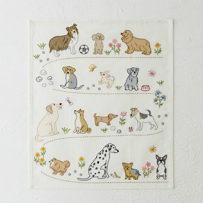 クロスステッチフレーム＜Dog！Dog！Dog！＞ | リバティ 生地、編み物