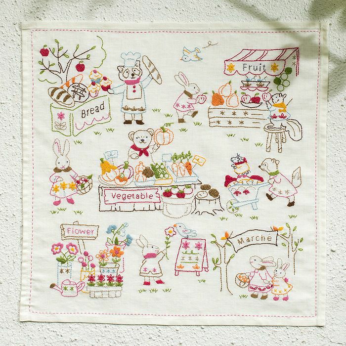 アップリケタペストリー＜ワイン＞2 | リバティ 生地、編み物、刺繍