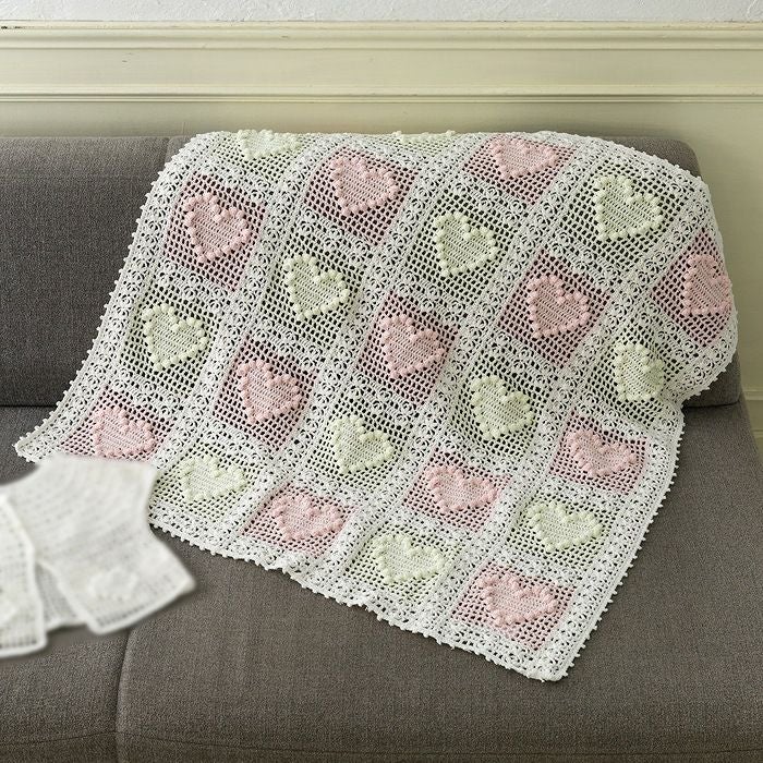 ハートのブランケット（レシピ） | リバティ 生地、編み物、刺繍