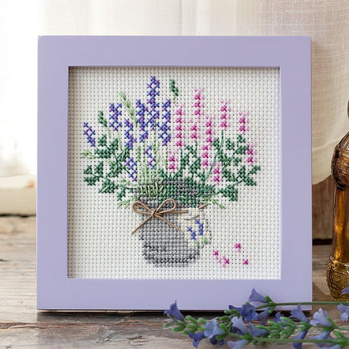 クロスステッチミニフレーム＜ラベンダー＞