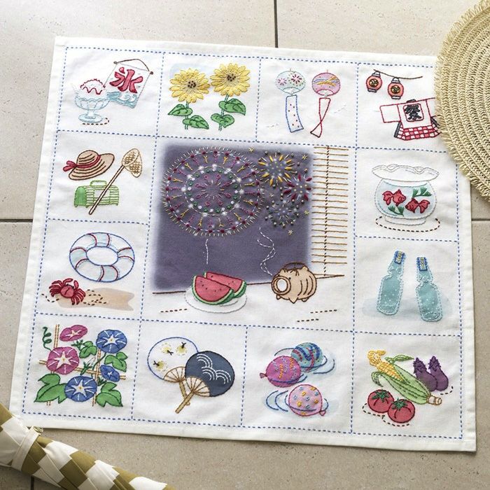 ステッチクロス＜coffee time＞ | リバティ 生地、編み物、刺繍
