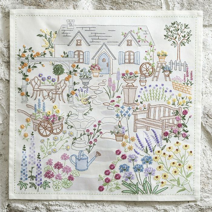 ステッチクロス＜コテージガーデン＞ | リバティ 生地、編み物、刺繍