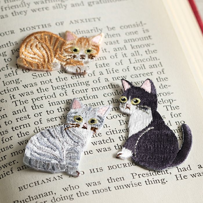 完成品】ステッチクロス＜ねこ図鑑＞ | リバティ 生地、編み物、刺繍