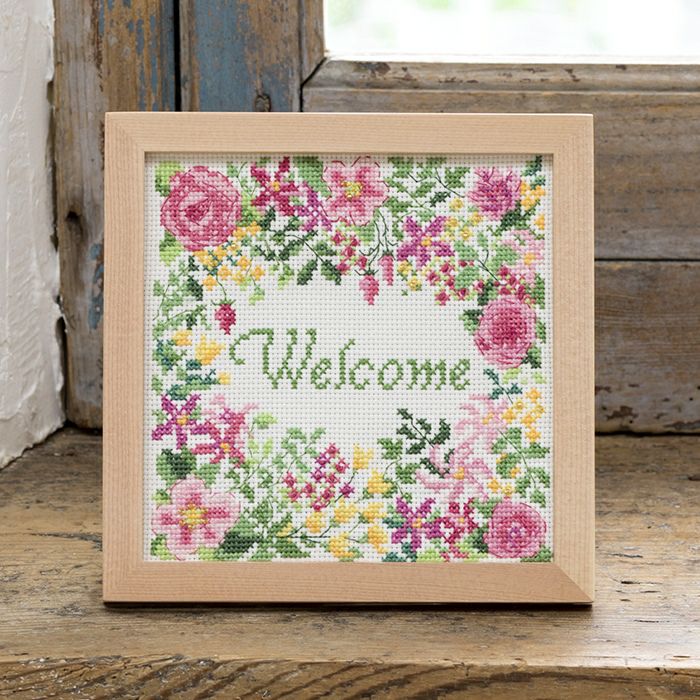 クロスステッチフレーム＜Happy welcome＞ | リバティ 生地、編み物