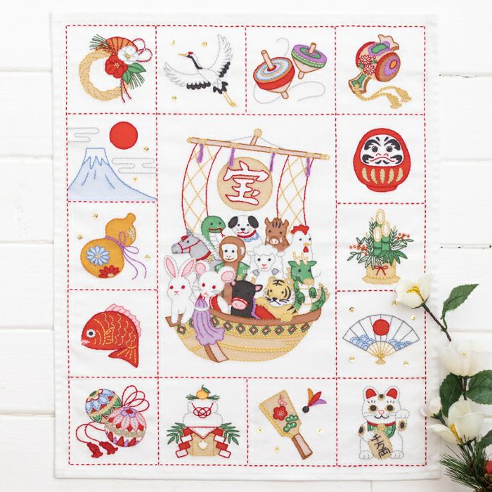 クロスステッチフレーム＜縁起物＞ | リバティ 生地、編み物、刺繍