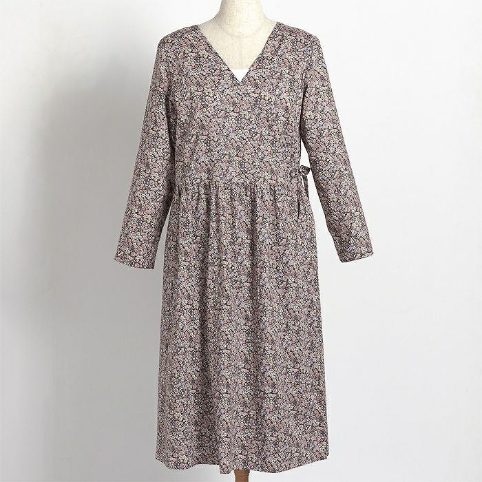 カシュクールギャザーワンピース（型紙） | リバティ 生地、編み物