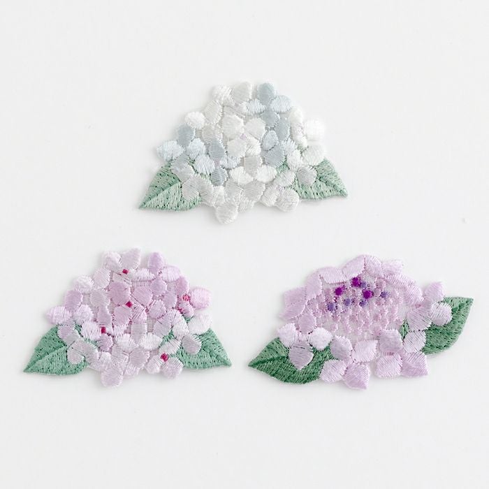 刺しゅうワッペン＜あじさい＞ | リバティ 生地、編み物、刺繍、刺し子