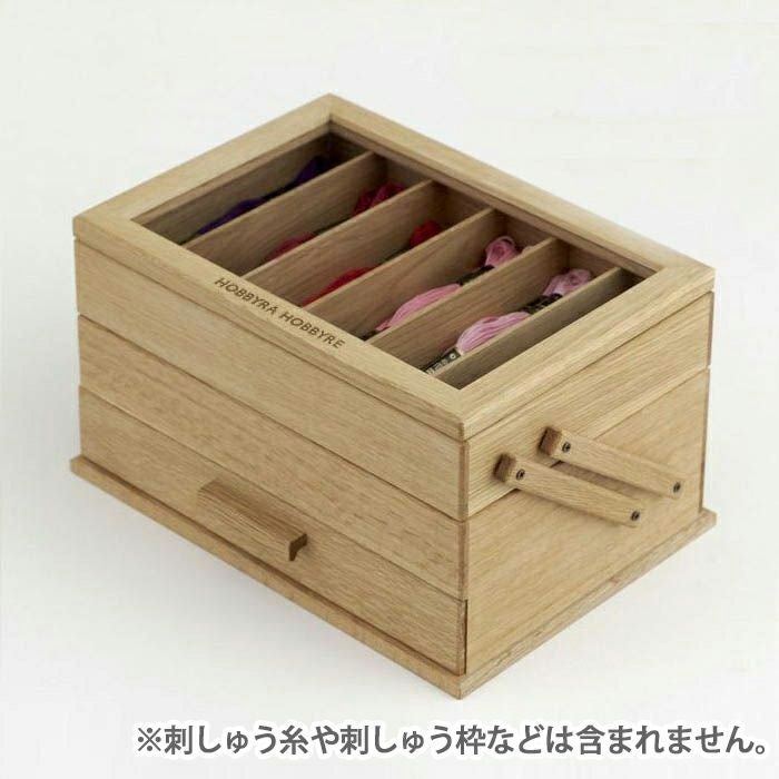 スライド式刺しゅう糸ボックス | リバティ 生地、編み物、刺繍、刺し子