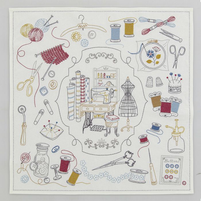 モチーフクロス＜アトリエ＞ | リバティ 生地、編み物、刺繍、刺し子の
