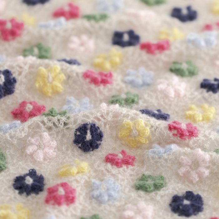 フルールモヘヤブランケット（レシピ） | リバティ 生地、編み物、刺繍