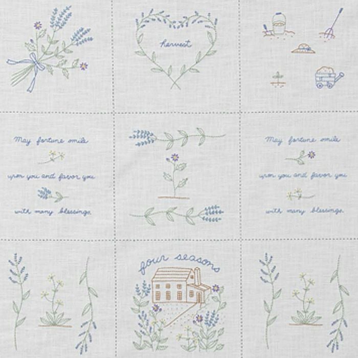 ハーブと野草のモチーフクロス2