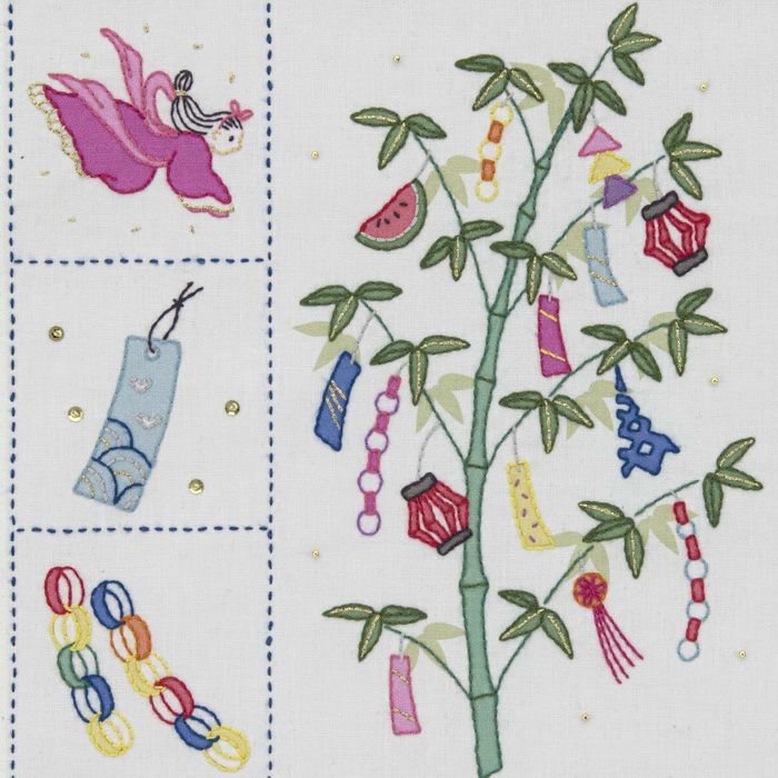 ステッチクロス＜七夕飾り＞ | リバティ 生地、編み物、刺繍、刺し子の