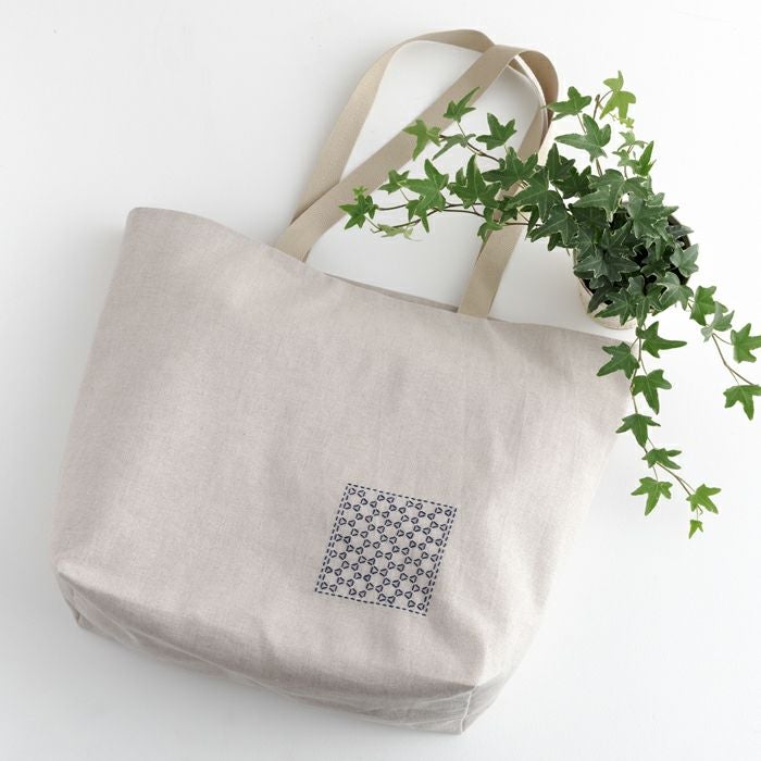 刺し子のバッグ＜四角つなぎ＞