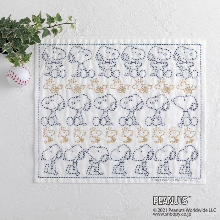 刺し子 スヌーピー＆ウッドストック | リバティ 生地、編み物、刺繍