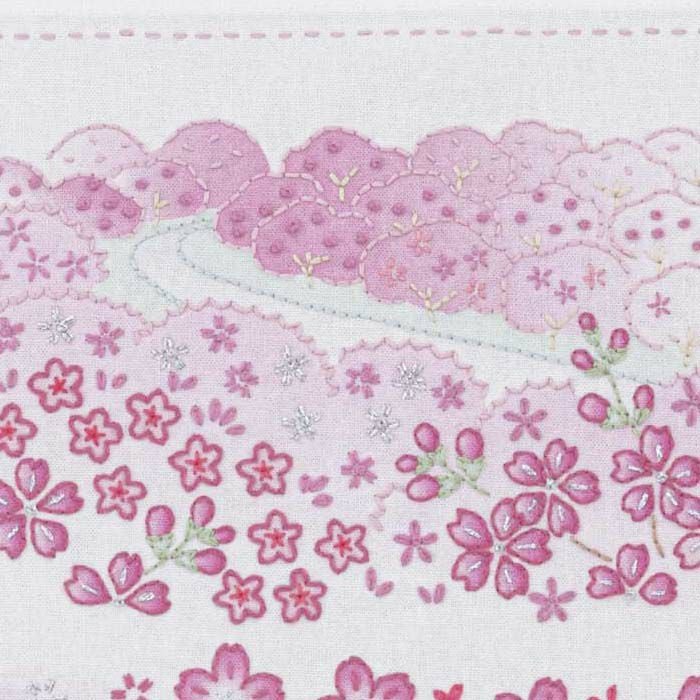 ステッチクロス＜桜の咲く風景＞ | リバティ 生地、編み物、刺繍