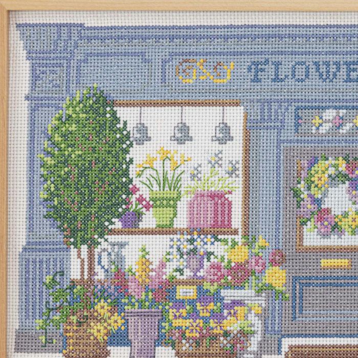 クロスステッチフレーム＜FLOWER SHOP＞ | リバティ 生地、編み物