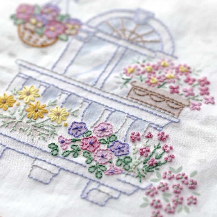 ステッチクロス＜花の香りに誘われて＞ | リバティ 生地、編み物、刺繍
