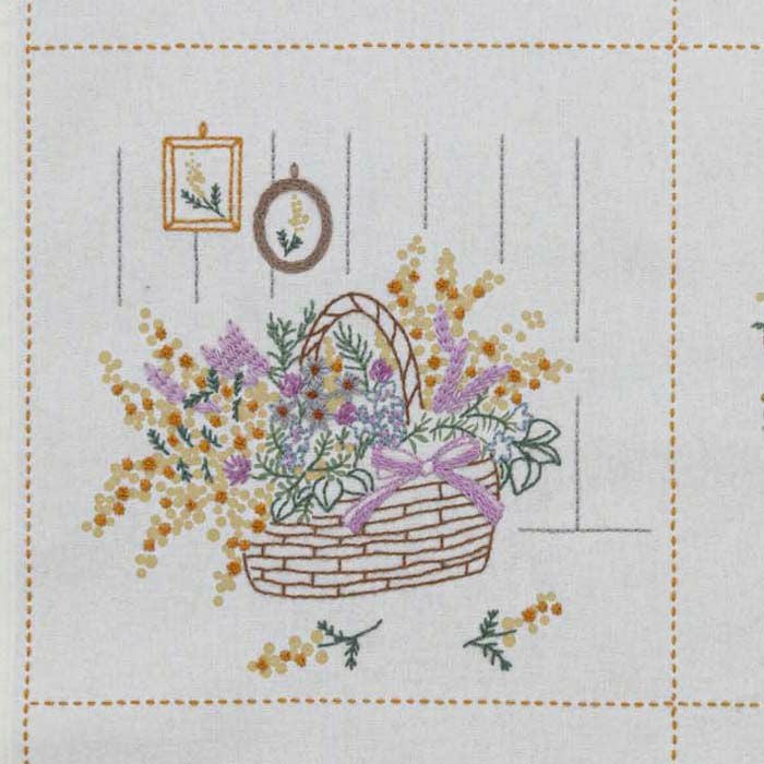 モチーフクロス＜ミモザ＞ | リバティ 生地、編み物、刺繍、刺し子の