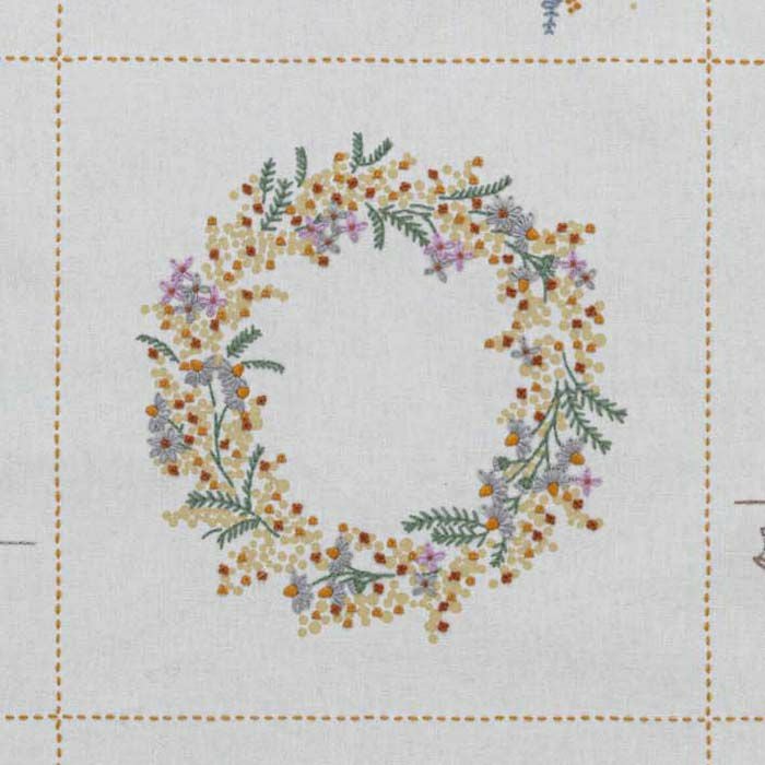 モチーフクロス＜ミモザ＞ | リバティ 生地、編み物、刺繍、刺し子の