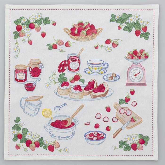 アップリケタペストリー＜いちごのタルト＞ | リバティ 生地、編み物