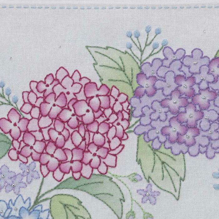 ステッチクロス＜あじさいリース＞ | リバティ 生地、編み物、刺繍