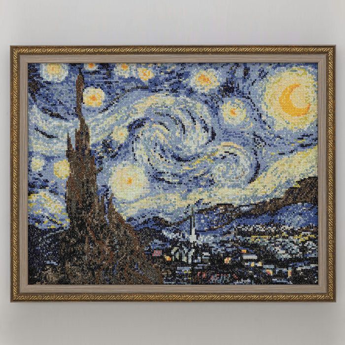 3/10予約】クロスステッチフレーム＜星月夜＞ | リバティ 生地、編み物