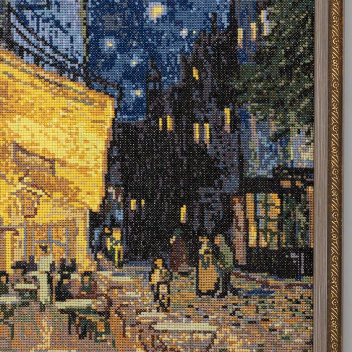 クロスステッチフレーム＜夜のカフェテラス＞ | リバティ 生地、編み物