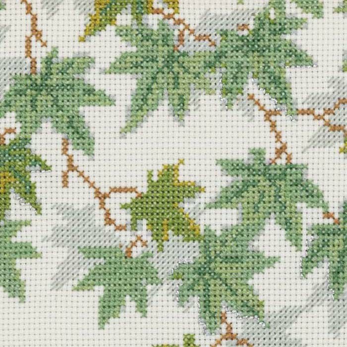 クロスステッチフレーム＜青もみじと金魚＞ | リバティ 生地、編み物