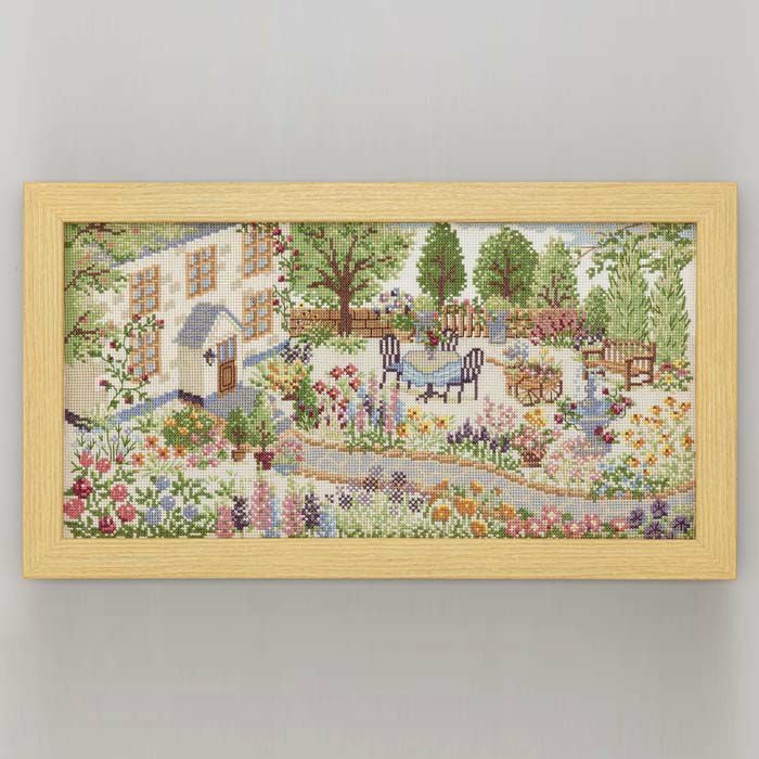 クロスステッチフレーム＜憧れのお庭から＞ | リバティ 生地、編み物