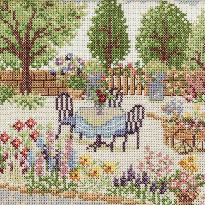 クロスステッチフレーム＜憧れのお庭から＞ | リバティ 生地、編み物
