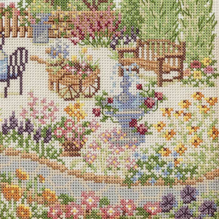 クロスステッチフレーム＜憧れのお庭から＞ | リバティ 生地、編み物