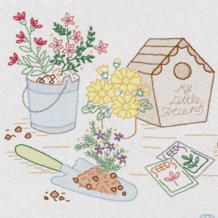ステッチクロス＜ガーデニングタイム＞ | リバティ 生地、編み物、刺繍