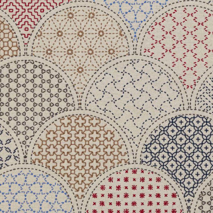 刺し子のテーブルセンター＜青海波＞ | リバティ 生地、編み物、刺繍