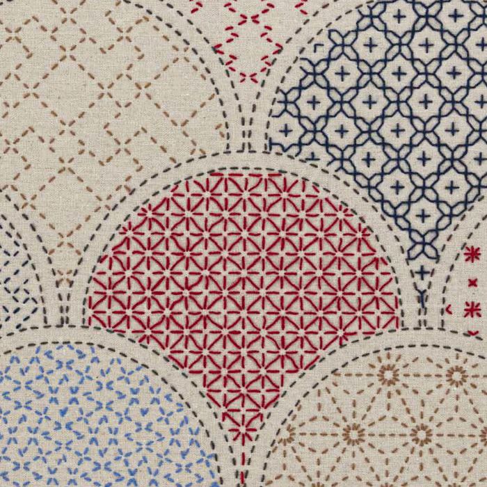 刺し子のテーブルセンター＜青海波＞ | リバティ 生地、編み物、刺繍