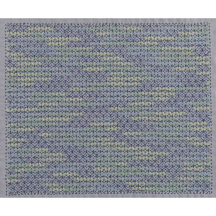 刺し子 亀甲花刺しグレー | リバティ 生地、編み物、刺繍、刺し子の