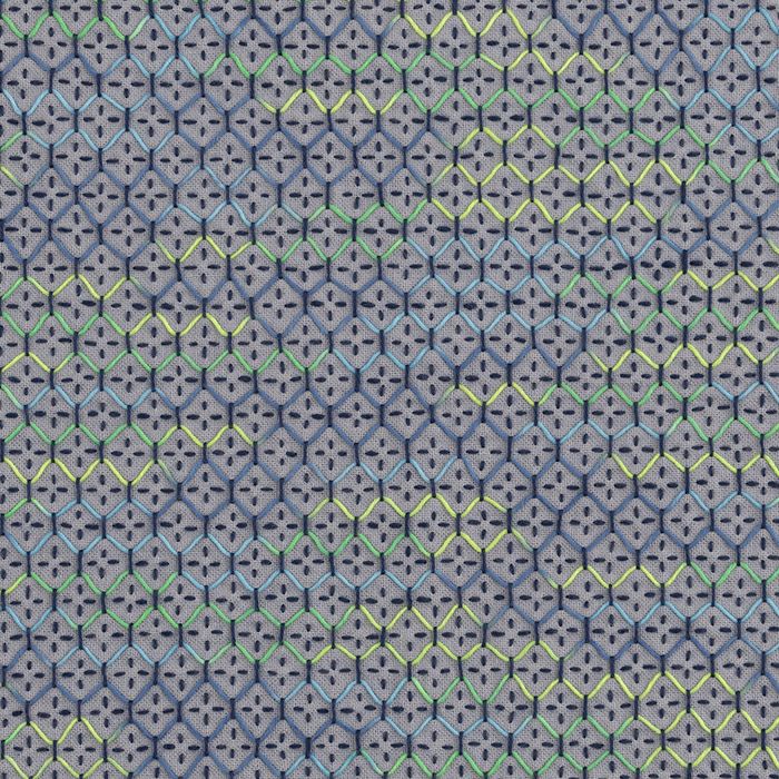 刺し子 亀甲花刺しグレー | リバティ 生地、編み物、刺繍、刺し子の
