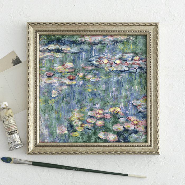 クロスステッチフレーム＜睡蓮＞ | リバティ 生地、編み物、刺繍