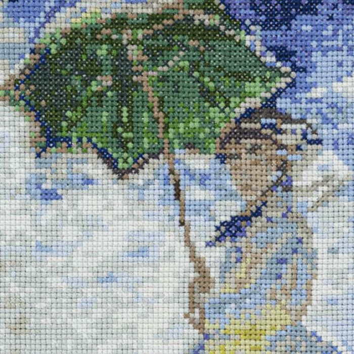 クロスステッチフレーム＜日傘をさす女＞ | リバティ 生地、編み物