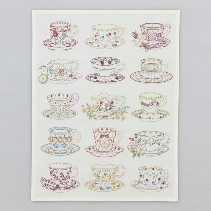 ステッチクロス＜coffee time＞ | リバティ 生地、編み物、刺繍