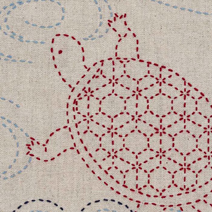 刺し子のクロス<鶴と亀> | リバティ 生地、編み物、刺繍、刺し子の 刺し子のクロス<鶴と亀> | リバティ 生地、編み物、刺繍、刺し子の