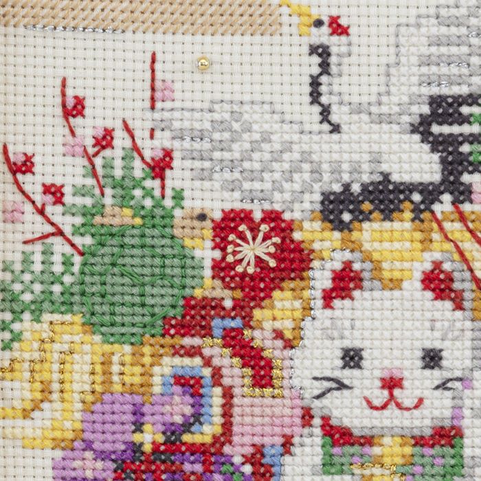 クロスステッチフレーム＜縁起熊手＞ | リバティ 生地、編み物、刺繍