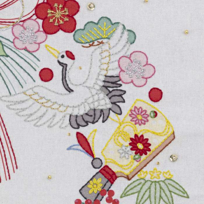 ステッチクロス＜正月のリース飾り＞ | リバティ 生地、編み物、刺繍