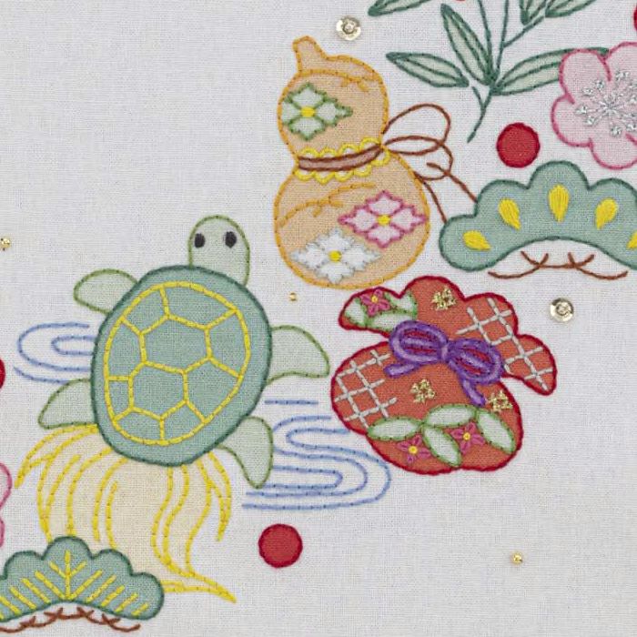 ステッチクロス＜正月のリース飾り＞ | リバティ 生地、編み物、刺繍