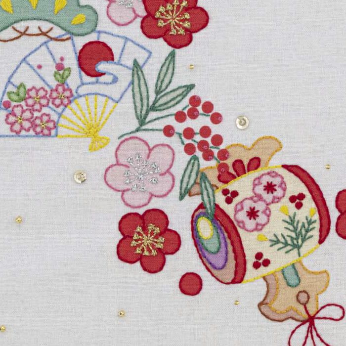 ステッチクロス＜正月のリース飾り＞ | リバティ 生地、編み物、刺繍